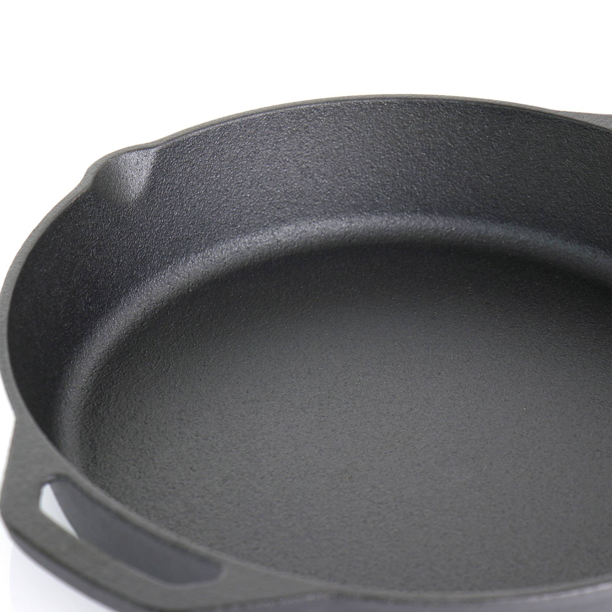 MegaChef Pre-Seasoned Cast Iron 6 Piece Set With Red Silicone Holders